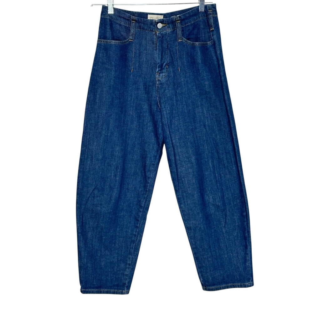 Pilcro Barrel High Waist Cropped Wide Leg Tapered Jeans | Size 27